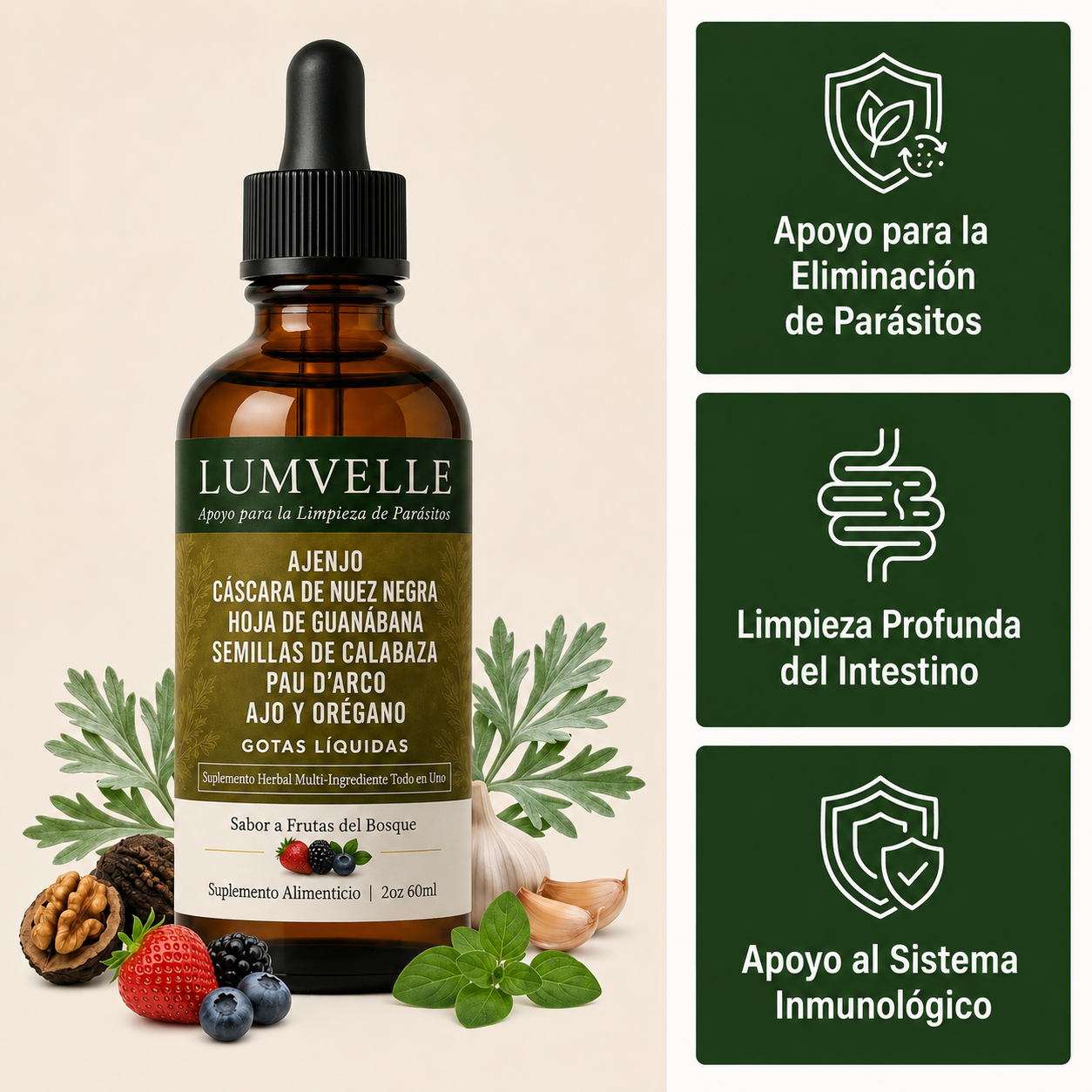 Gotas herbales de ajenjo de recolección silvestre