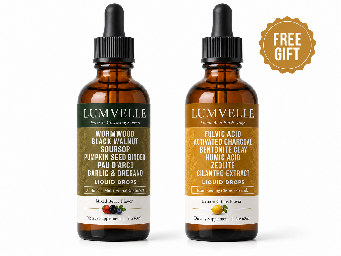 Deep Cleanse Duo: Wormwood Drops + FREE Fulvic Acid Drops