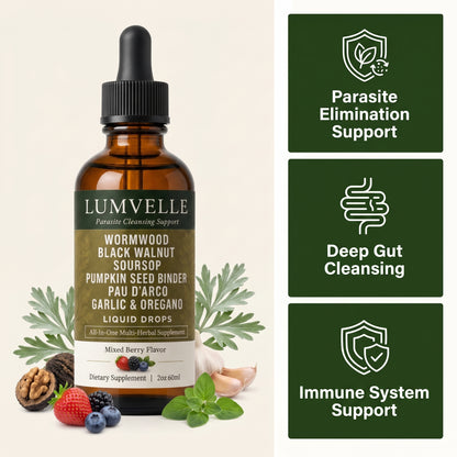 LUMVELLE Wild-Harvested Wormwood Drops | Bloating, Gas & Digestive Comfort